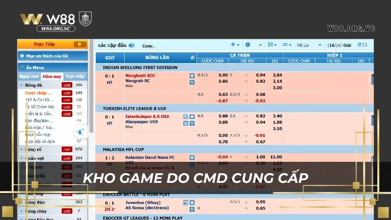 Kho game đa dạng tại W88 do CMD cung cấp